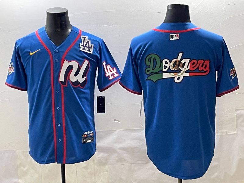 Men 2025 Los Angeles Dodgers Blank Blue All star Blank Blue Nike MLB Jersey style 4